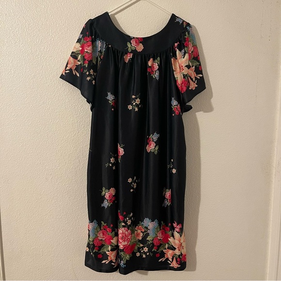 Vintage White Stag Navy Blue Floral Dress/MuuMuu Size 2X 18W-20W - Picture 8 of 8